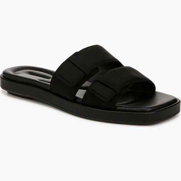 NWB Vince. RHODE-2B BLACK FB LEATHER UPPER & LINING Slide Sandal Size 8, 8.5, 9 - Picture 12 of 16